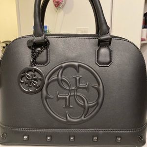 Guess Matte Black Dome Handbag